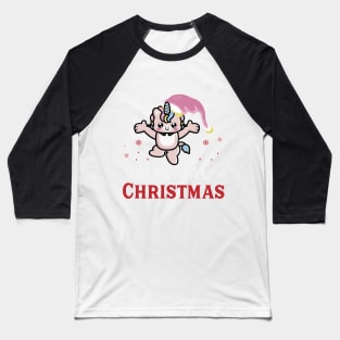 I Wish You a Magical Christmas Sweet Unicorn Baseball T-Shirt